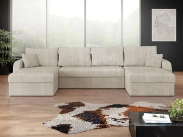 Kintore 4-sits Hörnbäddsoffa Grey/wood||Grey/Black - Møbler - Sofaer - Sovesofaer - Sovesofa divan
