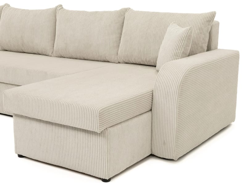 Kintore 4-sits Hörnbäddsoffa Grey/wood||Grey/Black - Møbler - Sofaer - Sovesofaer - Sovesofa divan
