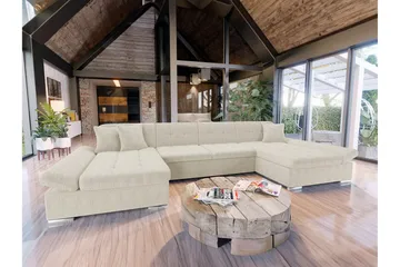 Kintore 4-sits Hörnbäddsoffa NO_BRAND beige - Møbler - Sofaer - Sovesofaer - Sovesofa divan