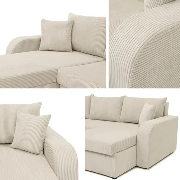 Kintore 4-sits Hörnbäddsoffa NO_BRAND Black/Grey - Møbler - Sofaer - Sovesofaer - Sovesofa divan