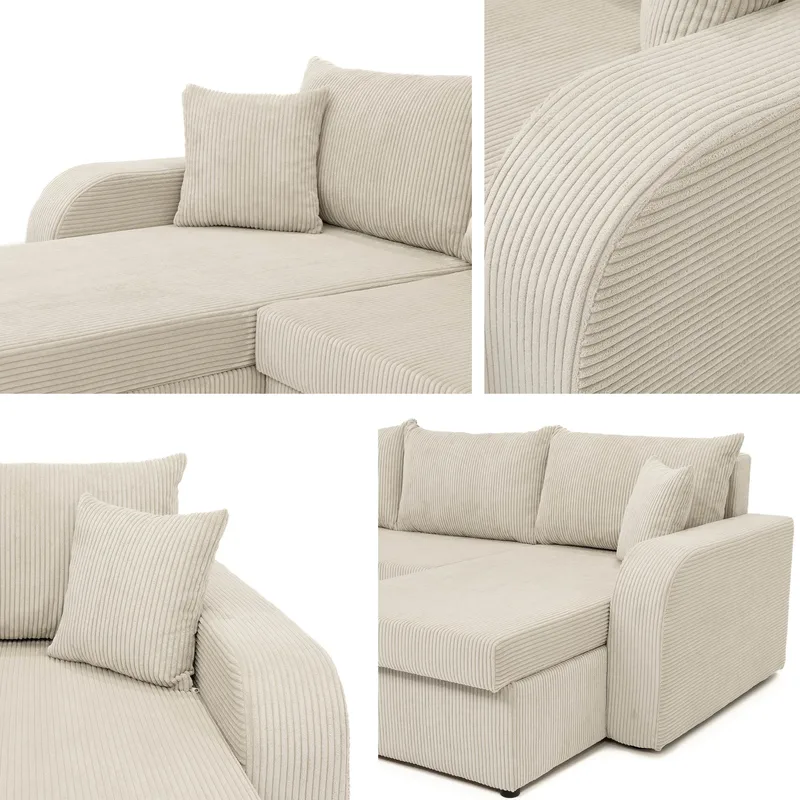 Kintore 4-sits Hörnbäddsoffa NO_BRAND Black/Grey - Møbler - Sofaer - Sovesofaer - Sovesofa divan