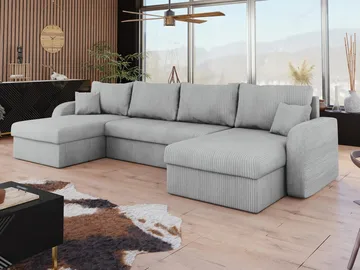Kintore 4-sits Hörnbäddsoffa NO_BRAND Black/Grey - Møbler - Sofaer - Sovesofaer - Sovesofa divan