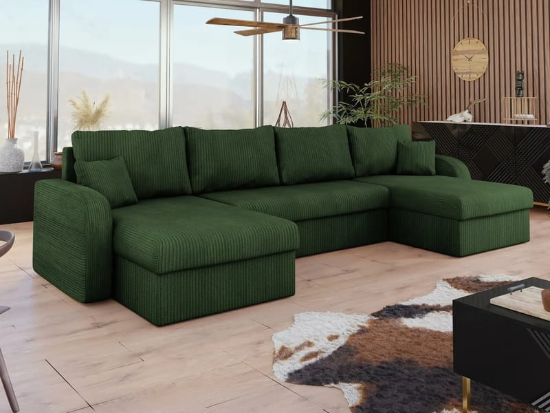 Kintore 4-sits Hörnbäddsoffa NO_BRAND Black/Light grey - Møbler - Sofaer - Sovesofaer - Sovesofa divan