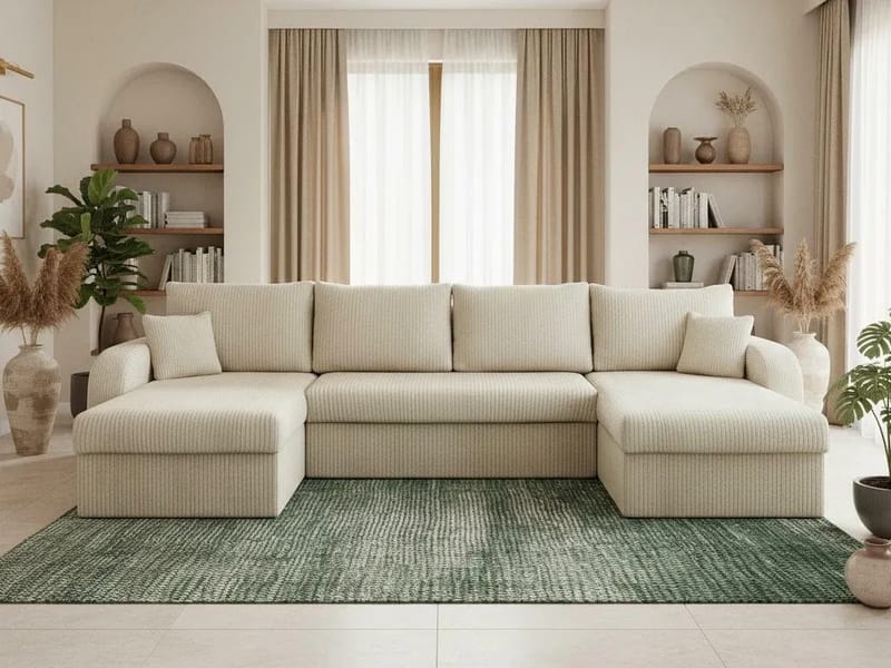 Kintore 4-sits Hörnbäddsoffa NO_BRAND Grey/wood||Grey/Black - Møbler - Sofaer - Sovesofaer - Hjørnesovesofa