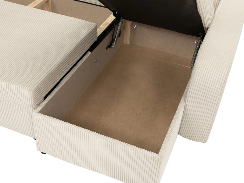 Kintore 4-sits Hörnbäddsoffa NO_BRAND Grey/wood||Grey/Black - Møbler - Sofaer - Sovesofaer - Hjørnesovesofa