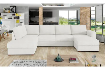 Kintore 4-sits Hörnbäddsoffa NO_BRAND White - Møbler - Sofaer - Sovesofaer - Sovesofa divan