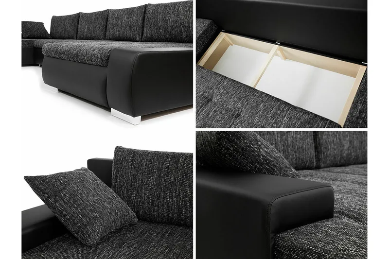 Kintore 4-sits Hörnbäddsoffa NO_BRAND Wine red - Møbler - Sofaer - Sovesofaer - Sovesofa divan