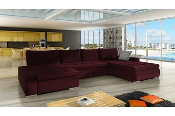 Kintore 4-sits Hörnbäddsoffa NO_BRAND Wine red - Møbler - Sofaer - Sovesofaer - Sovesofa divan