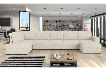 Kintore 6-sits Hörnbäddsoffa Beige/Light beige - Møbler - Sofaer - Sovesofaer - Sovesofa divan