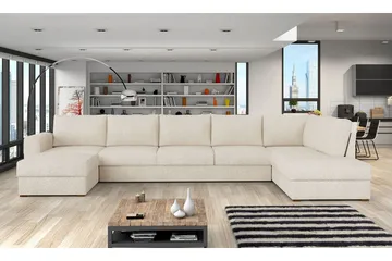 Kintore 6-sits Hörnbäddsoffa NO_BRAND White - Møbler - Sofaer - Sovesofaer - Sovesofa divan