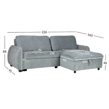 Hjørnesovesofa Klevor - blågrønn - Møbler - Sofaer - Sovesofaer - Hjørnesovesofa