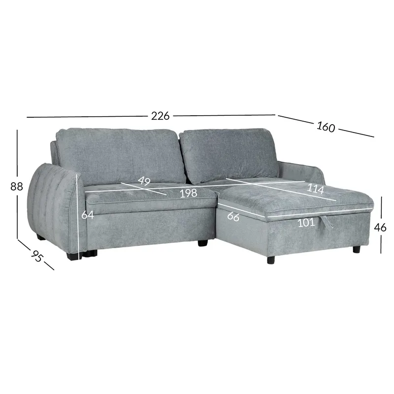 Hjørnesovesofa Klevor - blågrønn - Møbler - Sofaer - Sovesofaer - Hjørnesovesofa