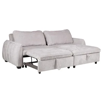 Hjørnesovesofa Klevor - Lys grå - Møbler - Sofaer - Sovesofaer - Hjørnesovesofa