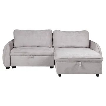 Hjørnesovesofa Klevor - Lys grå - Møbler - Sofaer - Sovesofaer - Hjørnesovesofa