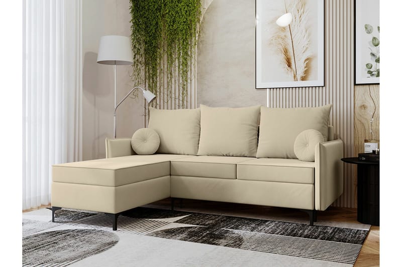 Knocklong 3-seters Hjørnesovesofa - Cream - Møbler - Sofaer - Sovesofaer - Hjørnesovesofa