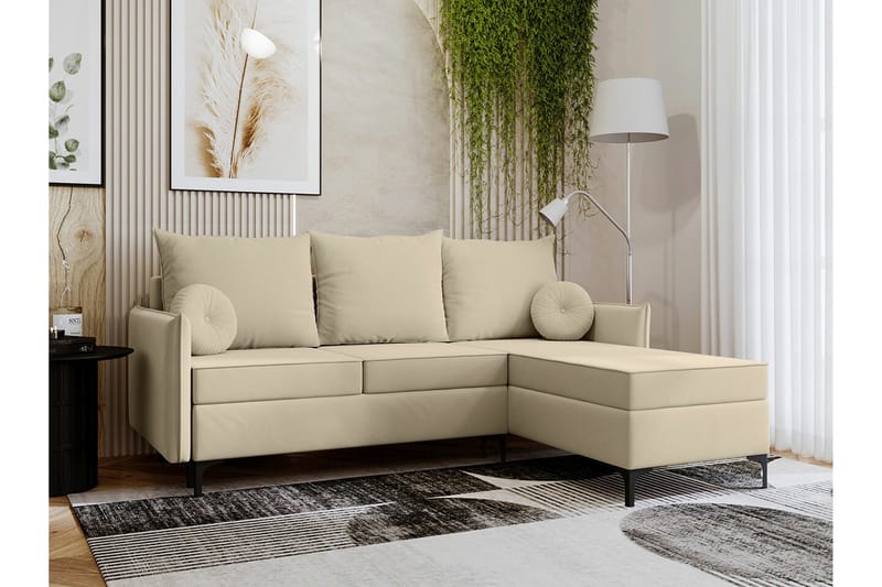 Knocklong 3-seters Hjørnesovesofa - Cream - Møbler - Sofaer - Sovesofaer - Hjørnesovesofa