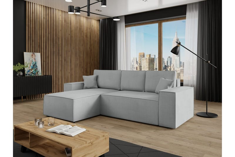 Knocklong 3-seters Hjørnesovesofa - Grå - Møbler - Sofaer - Sovesofaer - Hjørnesovesofa