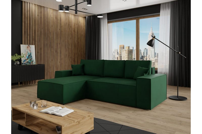 Knocklong 3-seters Hjørnesovesofa - Grøn - Møbler - Sofaer - Sovesofaer - Hjørnesovesofa