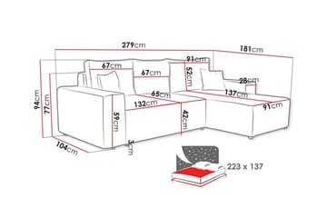 Knocklong 3-seters Hjørnesovesofa - Grøn - Møbler - Sofaer - Sovesofaer - Hjørnesovesofa