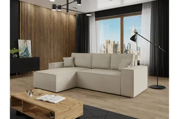 Knocklong 3-seters Hjørnesovesofa - Lyse brun - Møbler - Sofaer - Sovesofaer - Hjørnesovesofa