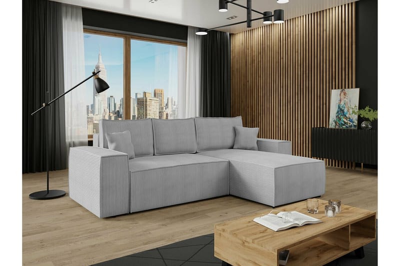 Knocklong 3-seters Hjørnesovesofa - Lysegrå - Møbler - Sofaer - Sovesofaer - Hjørnesovesofa