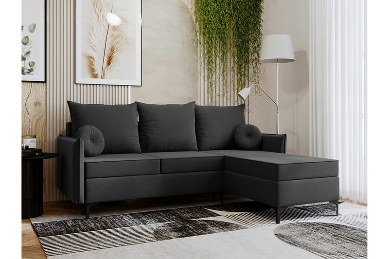 Knocklong 3-seters Hjørnesovesofa - Mørkegrå - Møbler - Sofaer - Sovesofaer - Hjørnesovesofa