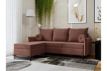 Knocklong 3-seters Hjørnesovesofa - Rosa - Møbler - Sofaer - Sovesofaer - Hjørnesovesofa