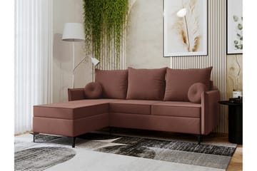 Knocklong 3-seters Hjørnesovesofa - Rosa - Møbler - Sofaer - Sovesofaer - Hjørnesovesofa