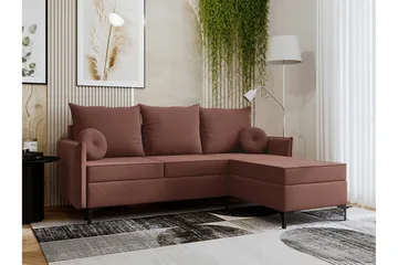 Knocklong 3-seters Hjørnesovesofa - Rosa - Møbler - Sofaer - Sovesofaer - Hjørnesovesofa
