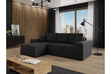 Knocklong 3-seters Hjørnesovesofa - Svart - Møbler - Sofaer - Sovesofaer - Hjørnesovesofa