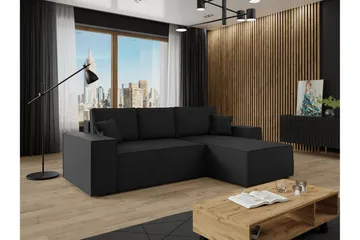 Knocklong 3-seters Hjørnesovesofa - Svart - Møbler - Sofaer - Sovesofaer - Hjørnesovesofa