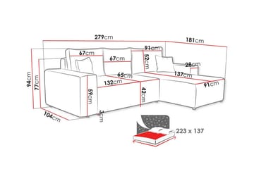 Knocklong 3-seters hjørnesovesofa - Møbler - Sofaer - Sovesofaer - Sovesofa divan