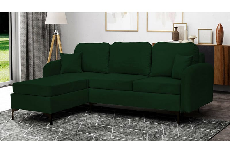 Knocklong 3-sits Hörnbäddsoffa Dark green - Møbler - Sofaer - Sovesofaer - Hjørnesovesofa