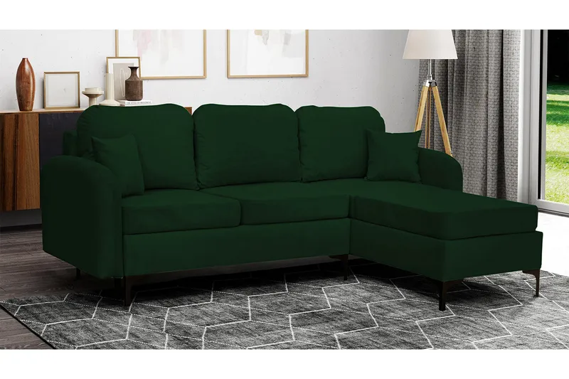 Knocklong 3-sits Hörnbäddsoffa Dark green - Møbler - Sofaer - Sovesofaer - Sovesofa divan