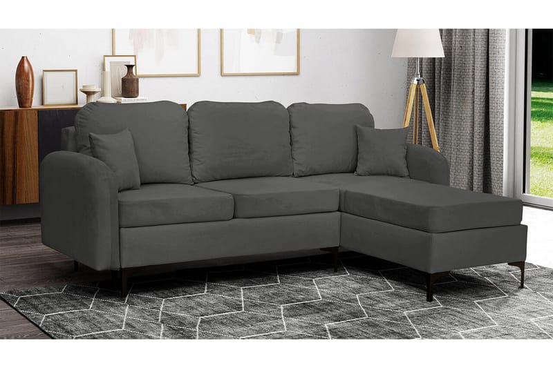 Knocklong 3-sits Hörnbäddsoffa Dark grey - Møbler - Sofaer - Sovesofaer - Hjørnesovesofa