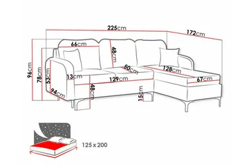 Knocklong 3-sits Hörnbäddsoffa Light green - Møbler - Sofaer - Sovesofaer - Hjørnesovesofa