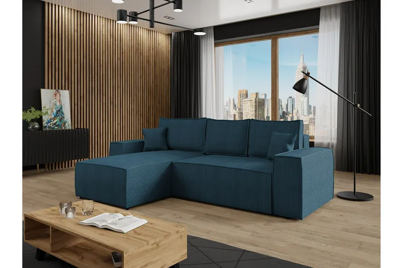 Knocklong 3-sits Hörnbäddsoffa NO_BRAND blue - Møbler - Sofaer - Sovesofaer - Sovesofa divan