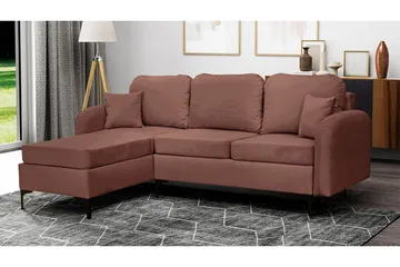 Knocklong 3-sits Hörnbäddsoffa NO_BRAND Brown - Møbler - Sofaer - Sovesofaer - Hjørnesovesofa