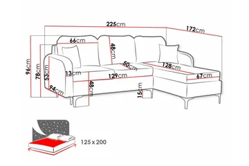 Knocklong 3-sits Hörnbäddsoffa NO_BRAND Brown - Møbler - Sofaer - Sovesofaer - Hjørnesovesofa