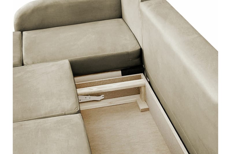 Knocklong 3-sits Hörnbäddsoffa NO_BRAND Brown - Møbler - Sofaer - Sovesofaer - Hjørnesovesofa