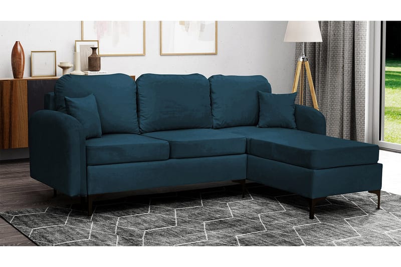 Knocklong 3-sits Hörnbäddsoffa NO_BRAND Dark blue - Møbler - Sofaer - Sovesofaer - Sovesofa divan