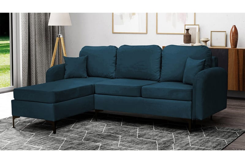 Knocklong 3-sits Hörnbäddsoffa NO_BRAND Dark blue - Møbler - Sofaer - Sovesofaer - Hjørnesovesofa