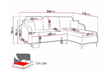Knocklong 3-sits Hörnbäddsoffa NO_BRAND Dark grey - Møbler - Sofaer - Sovesofaer - Hjørnesovesofa