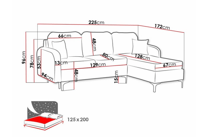 Knocklong 3-sits Hörnbäddsoffa NO_BRAND Yellow-Green - Møbler - Sofaer - Sovesofaer - Hjørnesovesofa