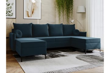 Knocklong 4-seters Hjørnesovesofa - Blå - Møbler - Sofaer - Sovesofaer - Hjørnesovesofa