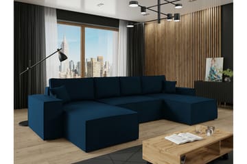 Knocklong 4-seters Hjørnesovesofa - Blå - Møbler - Sofaer - Sovesofaer - Hjørnesovesofa