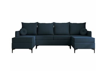 Knocklong 4-seters Hjørnesovesofa - Blå - Møbler - Sofaer - Sovesofaer - Hjørnesovesofa