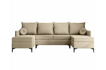 Knocklong 4-seters Hjørnesovesofa - Cream - Møbler - Sofaer - Sovesofaer - Hjørnesovesofa
