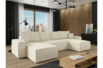 Knocklong 4-seters Hjørnesovesofa - Cream - Møbler - Sofaer - Sovesofaer - Sovesofa divan