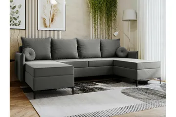 Knocklong 4-seters Hjørnesovesofa - Grå - Møbler - Sofaer - Sovesofaer - Sovesofa divan